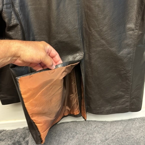 Rare vintage 70s calf leather 3 button down jacket large - Picture 7 of 11